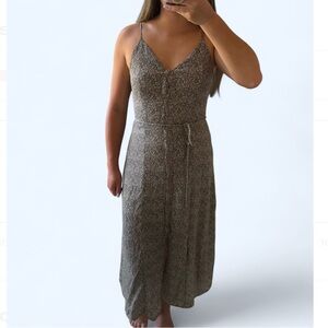 Button down taupe dress